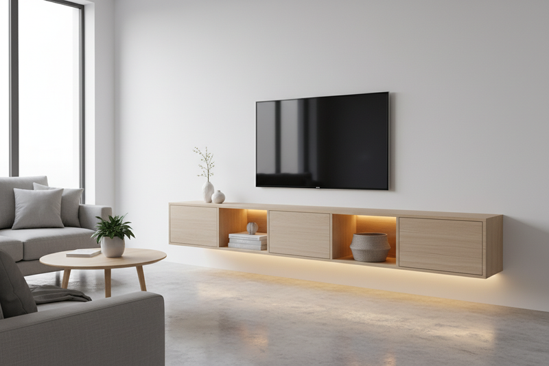 Meuble TV suspendu : idées déco et conseils d'aménagement