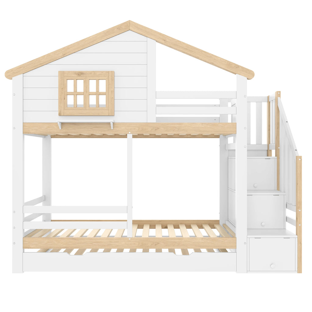 Lit cabane superposé 3 couchages 90x200 « Noa »