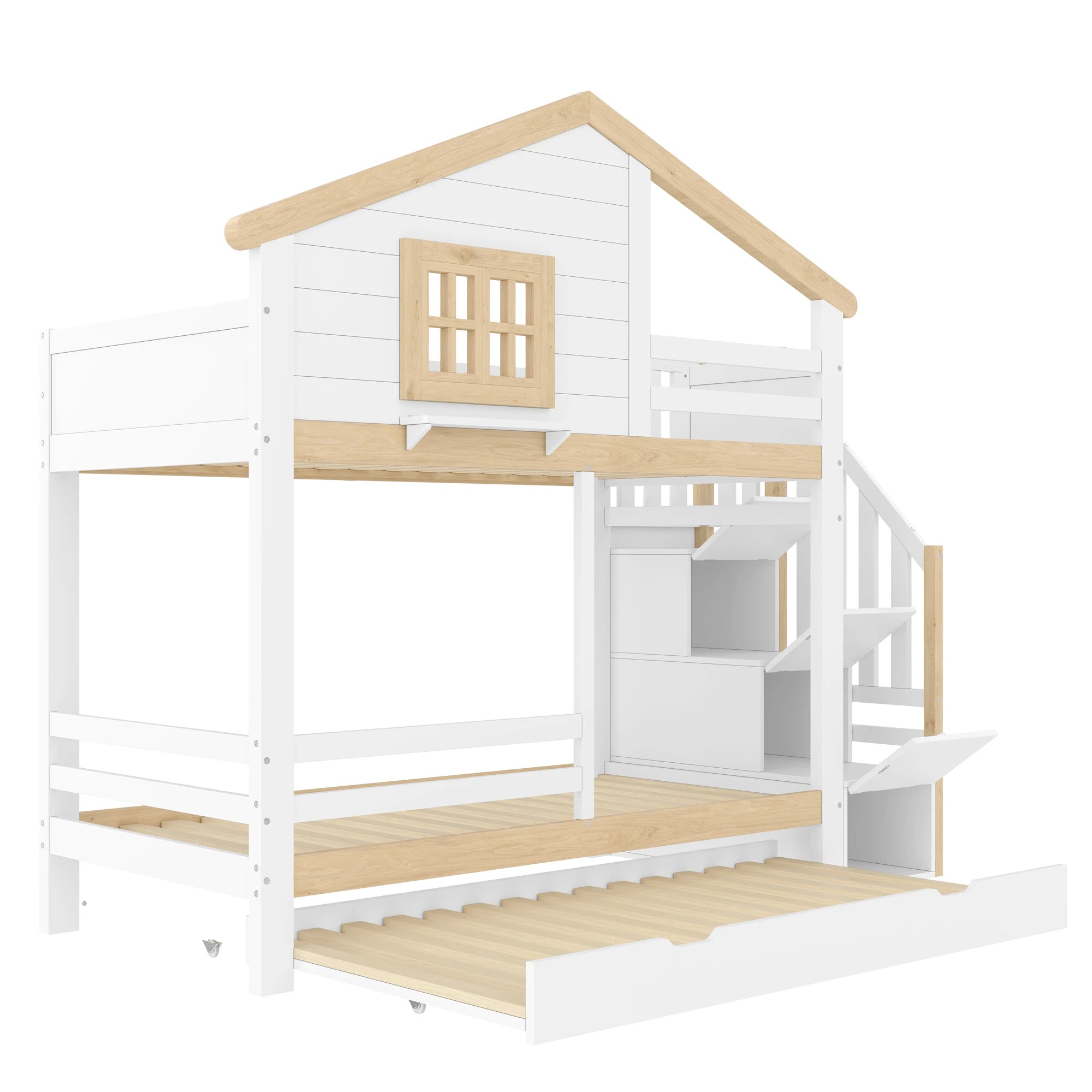 Lit cabane superposé 3 couchages 90x200 « Noa »