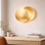 Applique Murale LED Design Lune – Finition Dorée