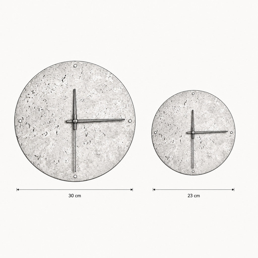 Applique murale horloge en travertin LED