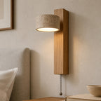 Applique murale en travertin et bois orientable