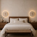 Applique murale horloge en travertin LED