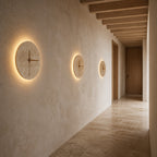 Applique murale horloge en travertin LED