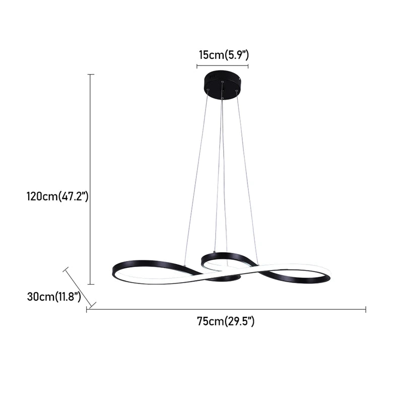 Suspension LED Design Ruban Infini – Variable avec Télécommande