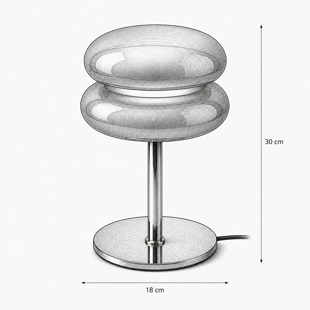 Lampe à poser champignon en verre design