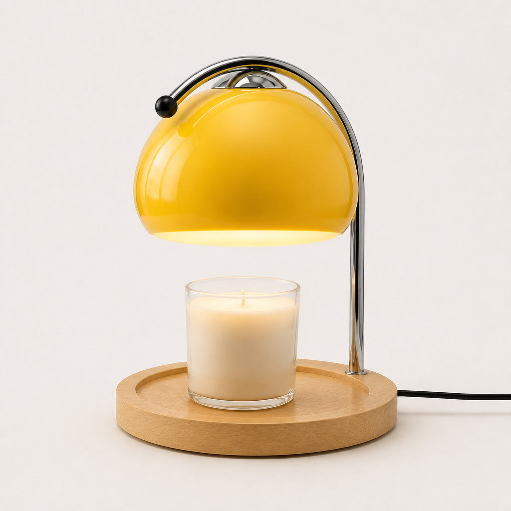Lampe à poser chauffe-bougie en verre design