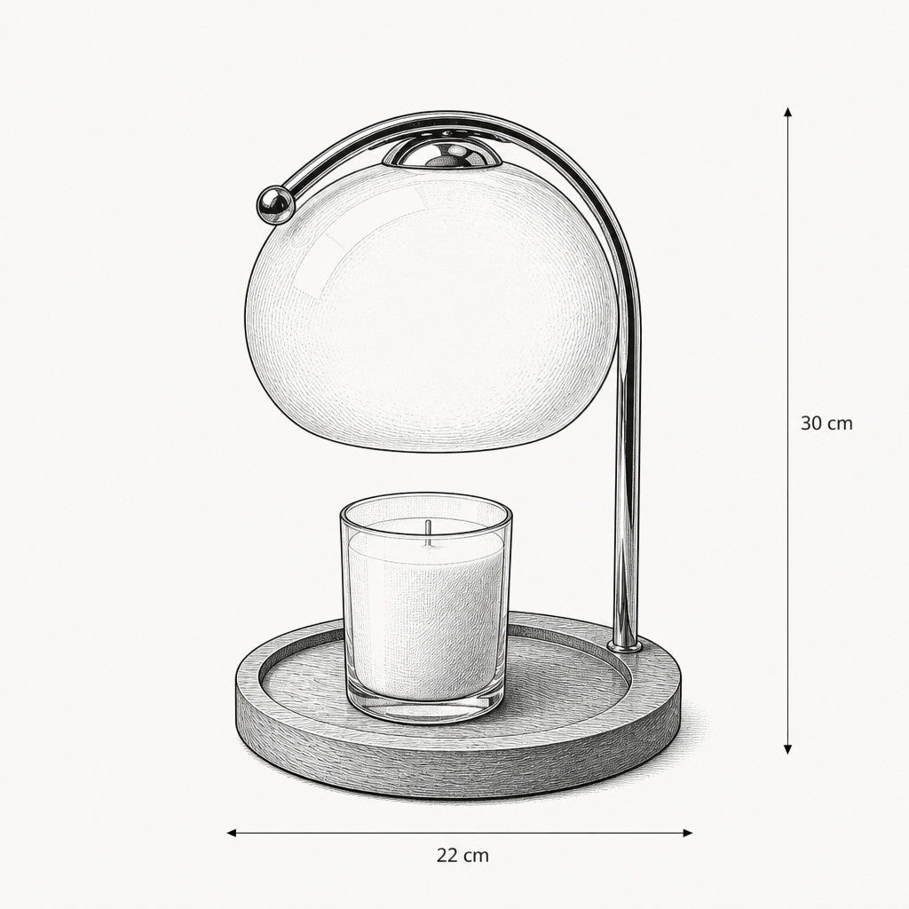 Lampe à poser chauffe-bougie en verre design