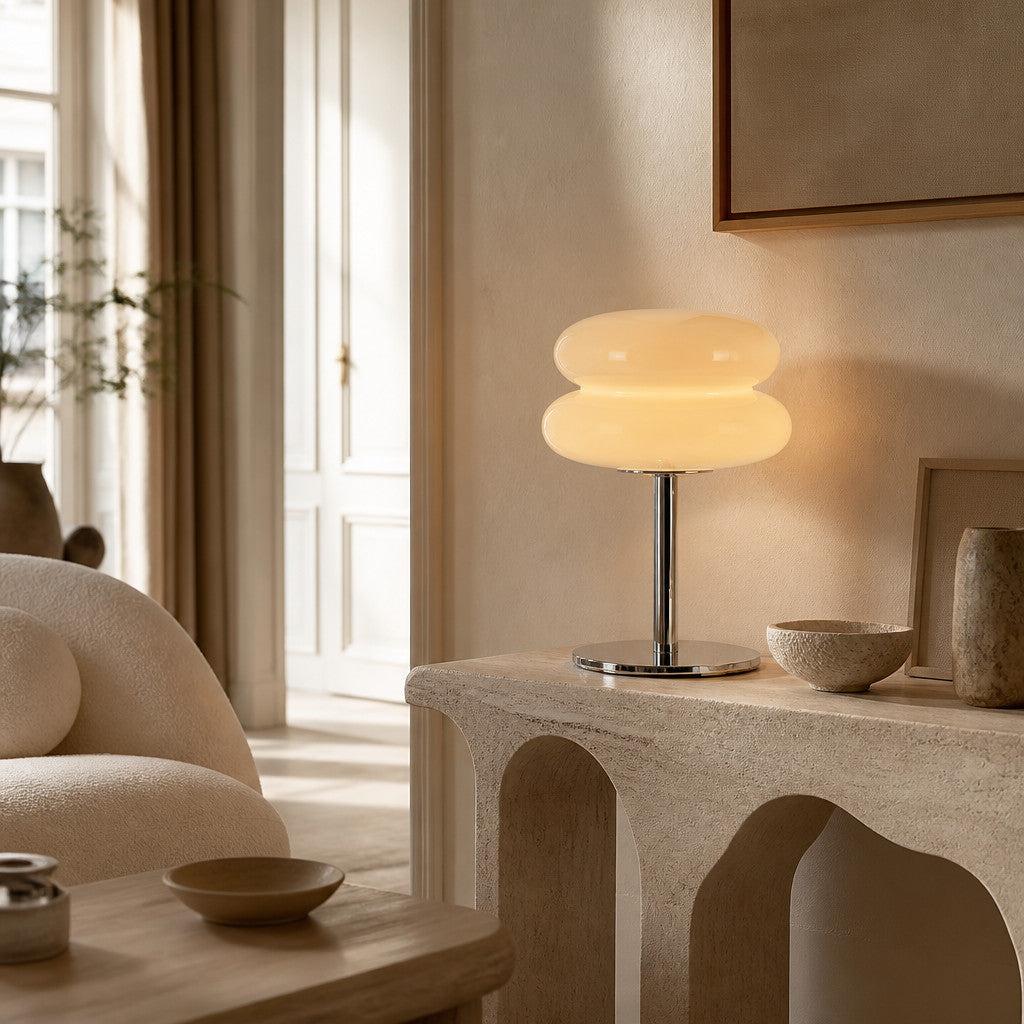 Lampe à poser champignon en verre design