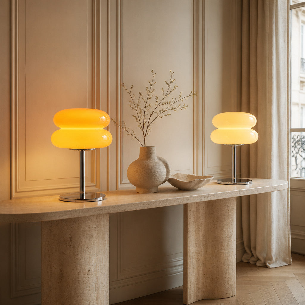Lampe à poser champignon en verre design