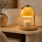Lampe à poser chauffe-bougie en verre design