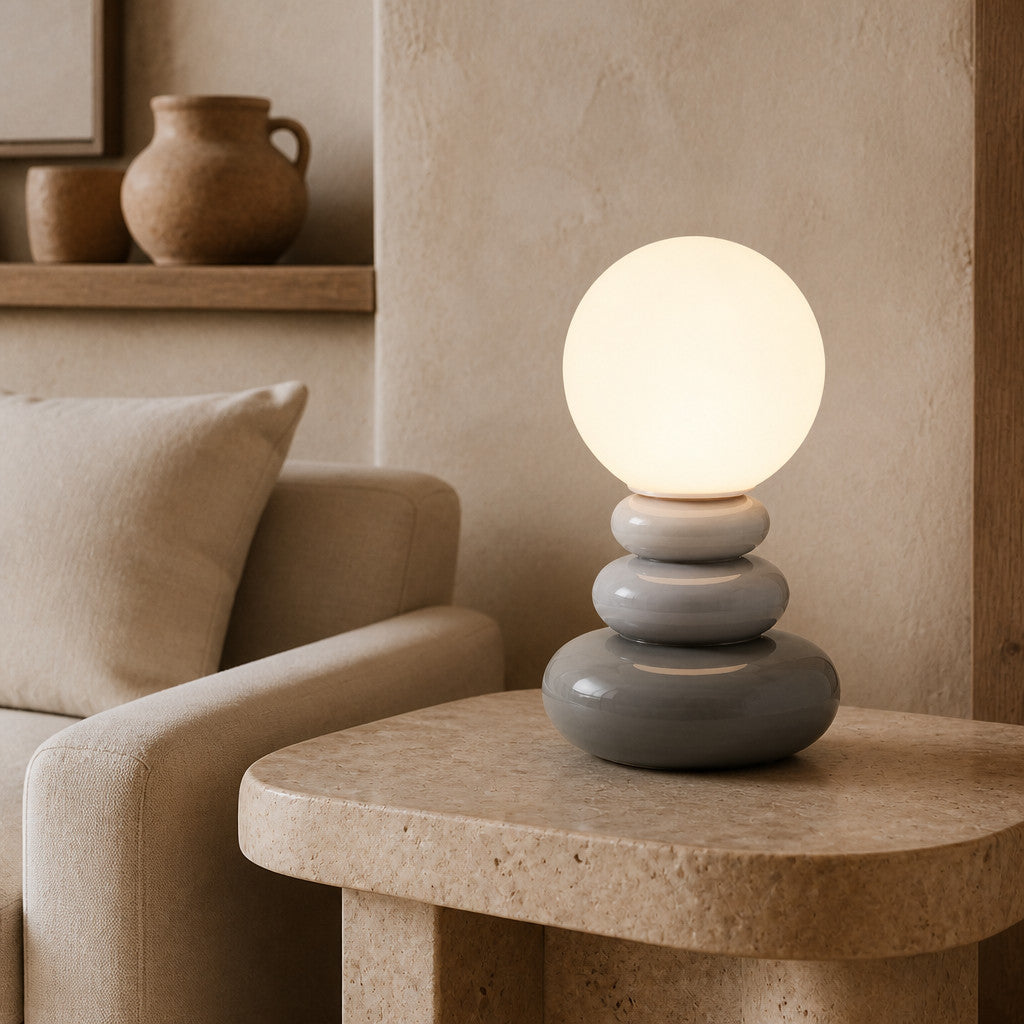 Lampe à poser sculpturale en céramique LED