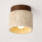 Plafonnier LED Rond Design Travertin – Idéal Salle de Bain