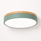 Plafonnier LED Rond Coloré Anneau Bois – Ø30/40/50cm