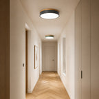 Plafonnier LED Rond Coloré Anneau Bois – Ø30/40/50cm