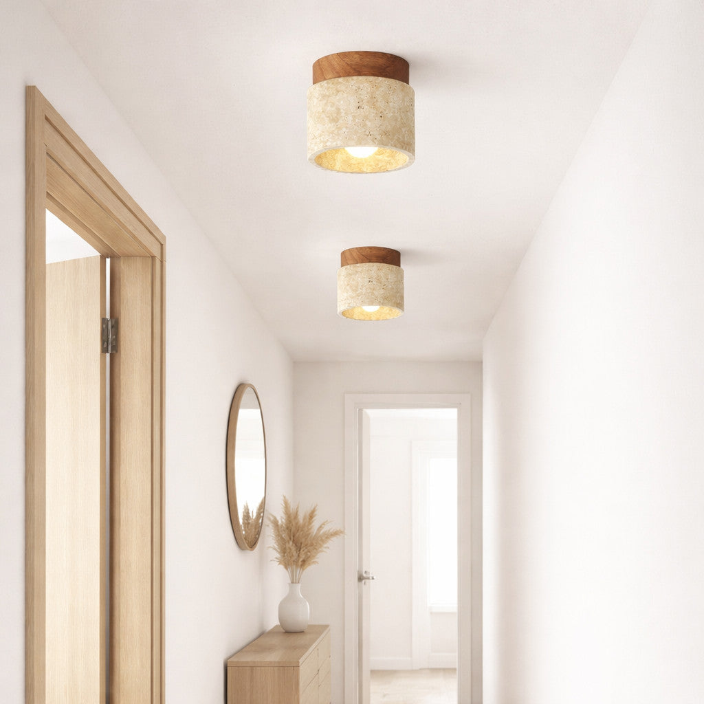 Plafonnier LED Rond Design Tressé – Idéal Salle de Bain