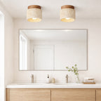 Plafonnier LED Rond Design Tressé – Idéal Salle de Bain