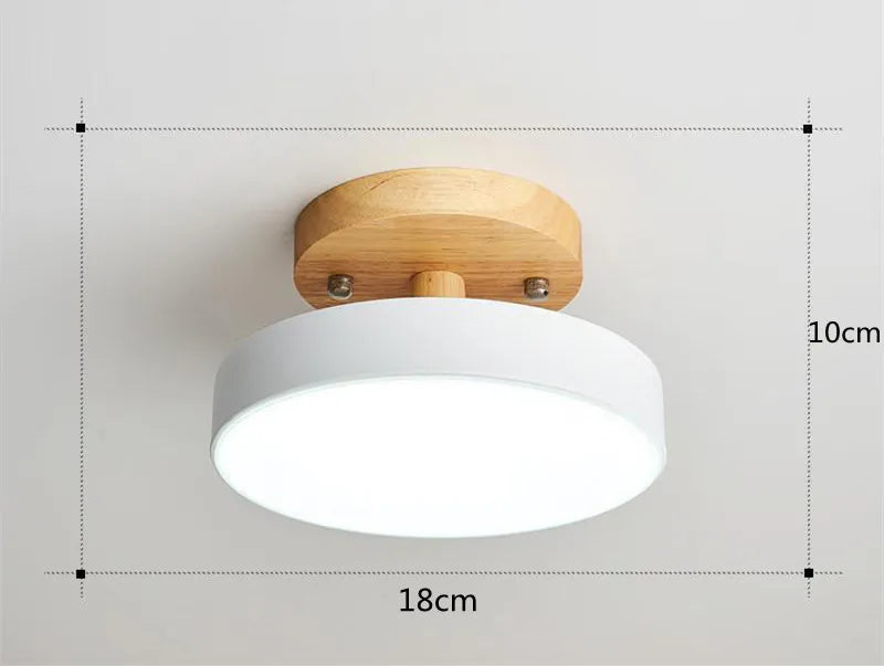 Plafonnier LED Rond Coloré Design Minimaliste – Finition Bois