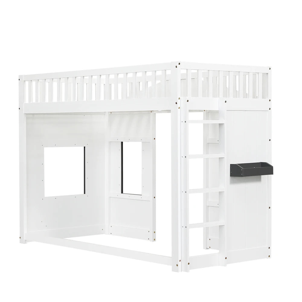 Lit cabane enfant avec espace jeux 90x200 « Néo »