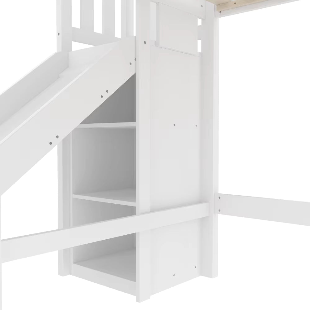 Lit mezzanine enfant avec toboggan 90x120 « Atlas »