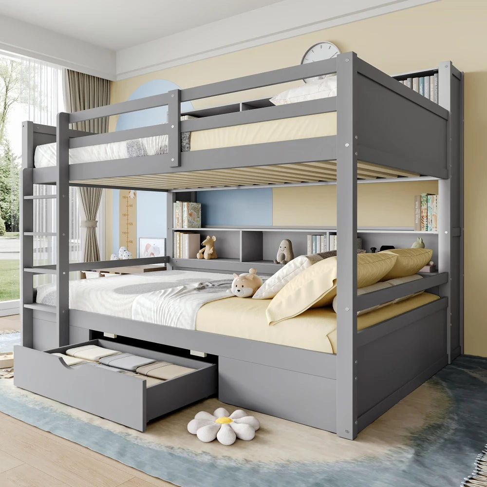 Lit superposé enfant avec rangements 90x200 « Atlas »