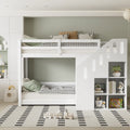 Lit superposé enfant avec rangements « Atlas » – Bois clair