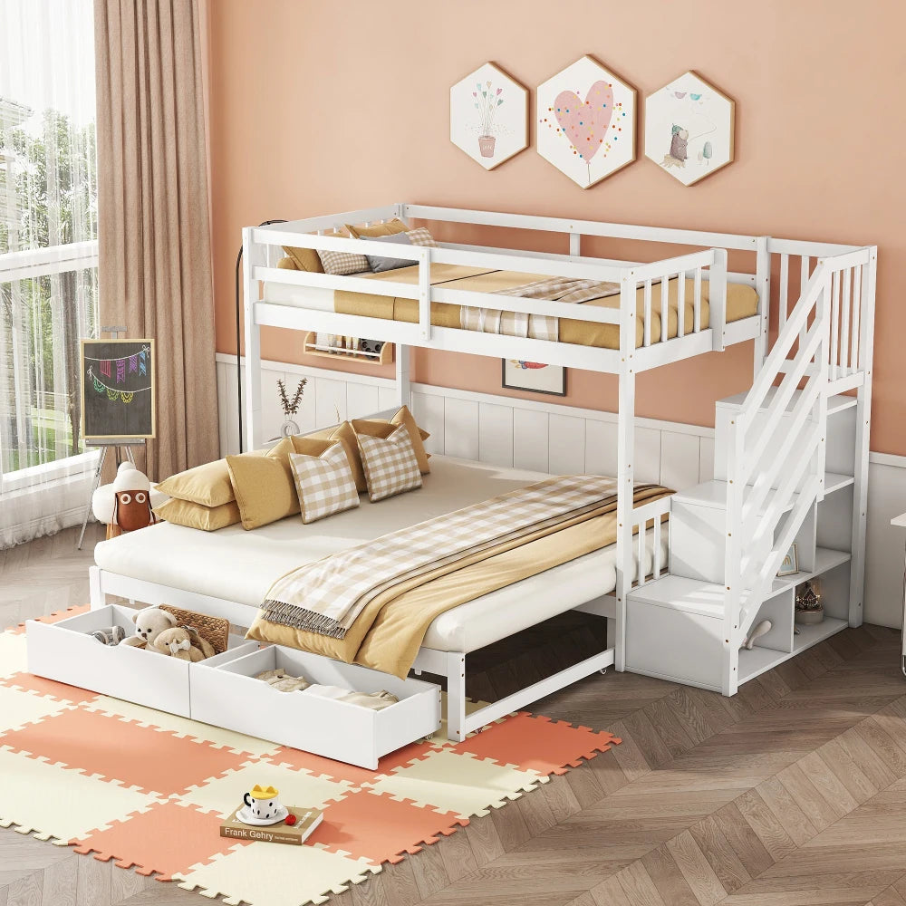 Lit superposé enfant en bois « Milo » – Blanc