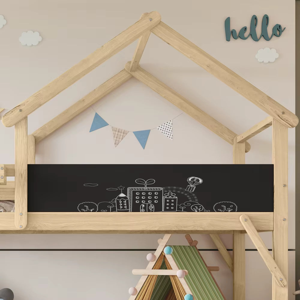 Lit mezzanine enfant avec toboggan 90x200 « Atlas »