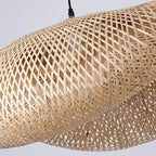 Suspension Luminaire Rotin Ovale Fait Main – Sans Ampoule