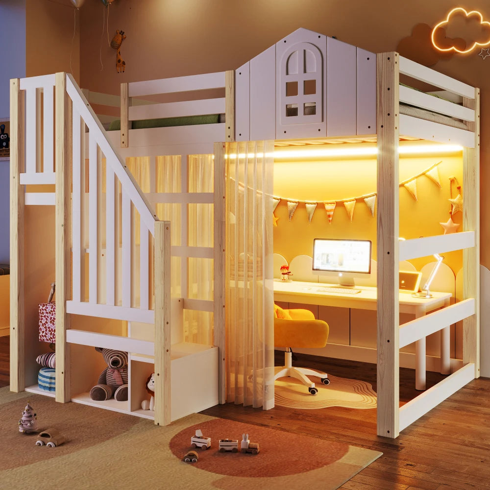 Lit cabane superposé enfant 120x200 « Éden »