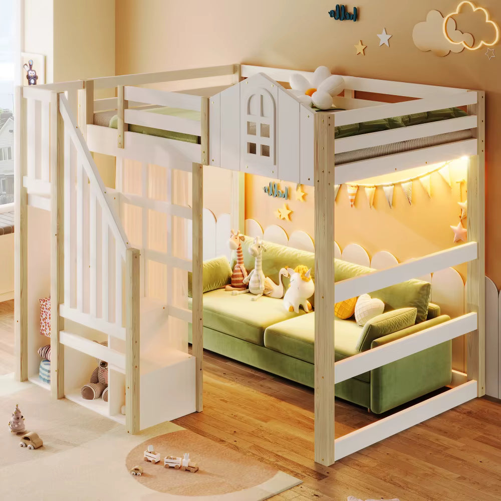 Lit cabane superposé enfant 120x200 « Éden »