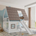 Lit cabane enfant avec toboggan 140x200 « Éden »