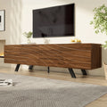 Meuble TV 160 cm Bois Noyer – Façade Géométrique Design Moderne