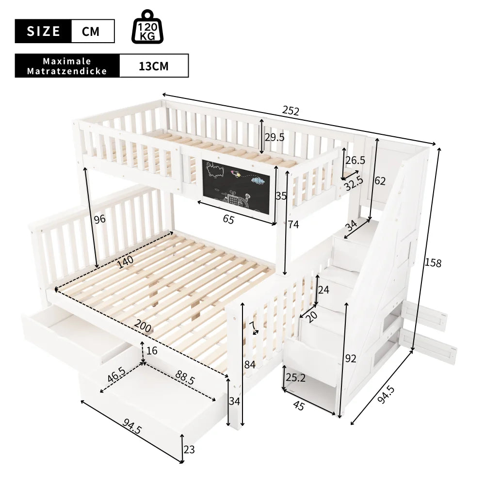 Lit superposé enfant avec rangements « Hector »