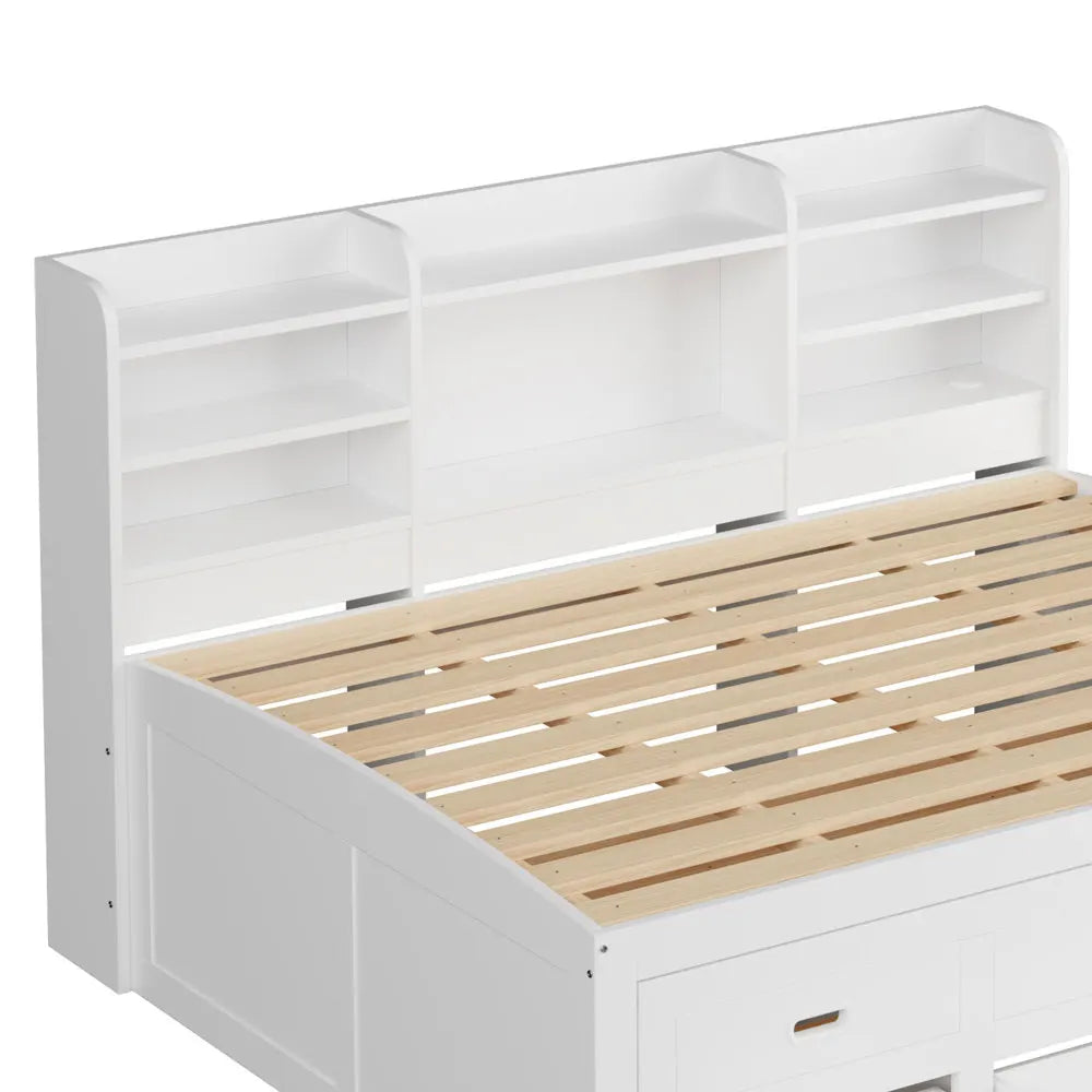 Lit enfant avec rangement intégré « Noah » – Gris clair