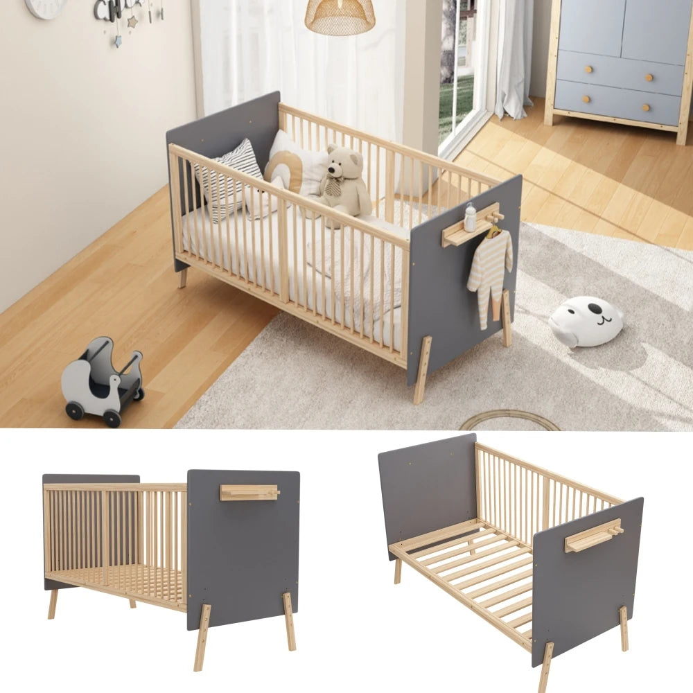Lit Enfant Évolutif Alba 80x160 à Hauteur Réglable 3 Niveaux