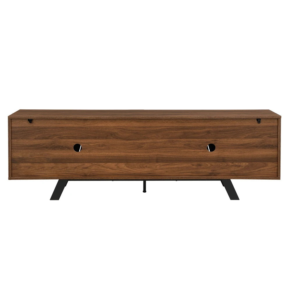 Meuble TV 160 cm Bois Noyer – Façade Géométrique Design Moderne
