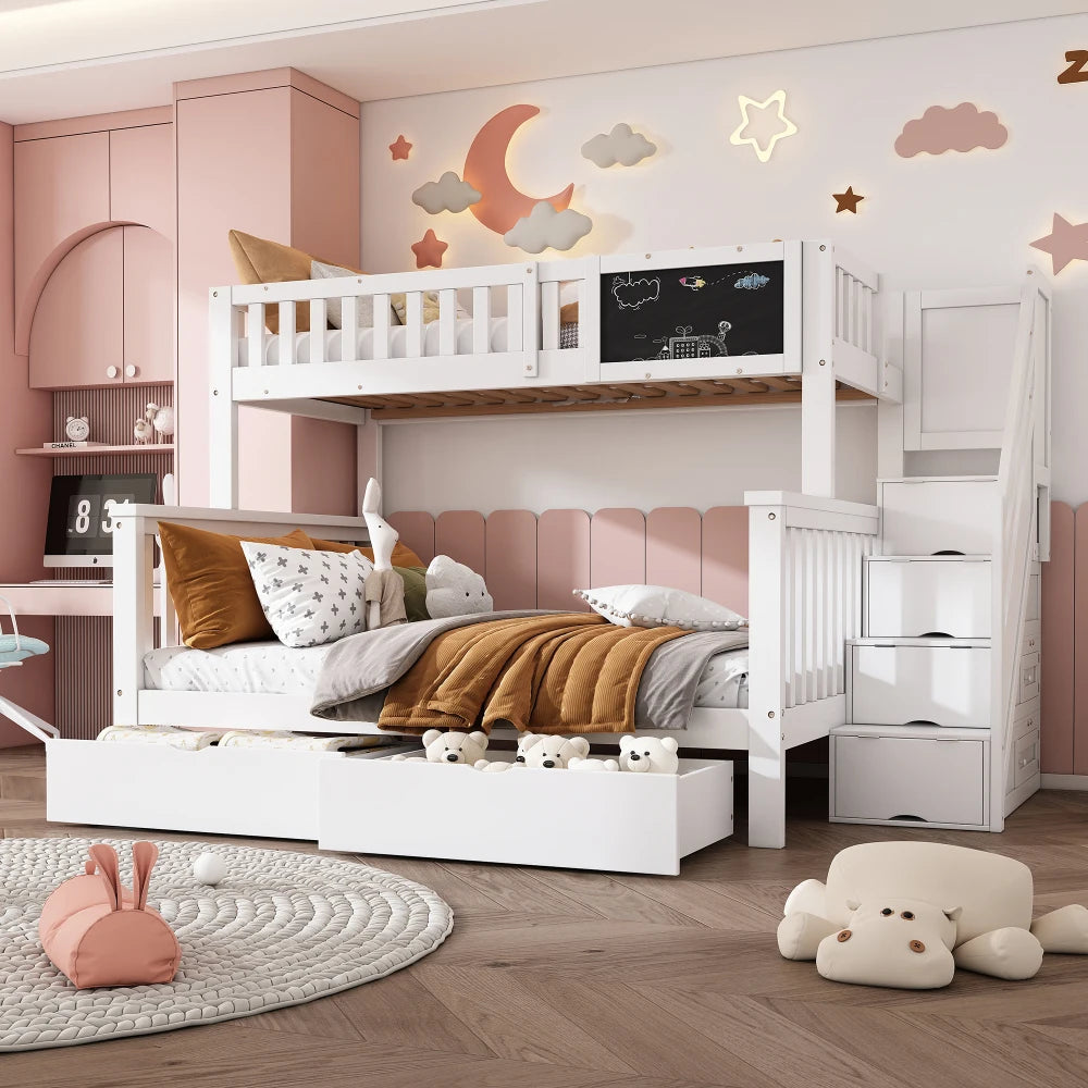 Lit superposé enfant avec rangements « Hector »