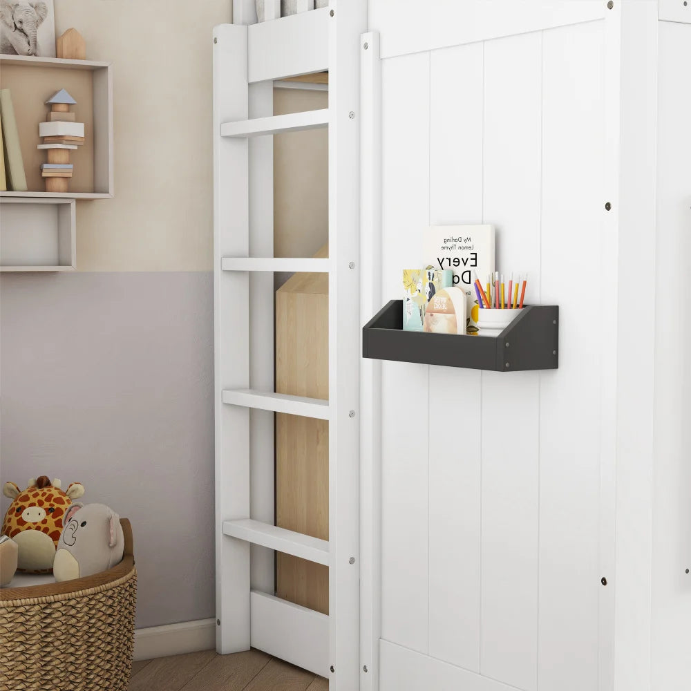 Lit cabane enfant avec espace jeux 90x200 « Néo »