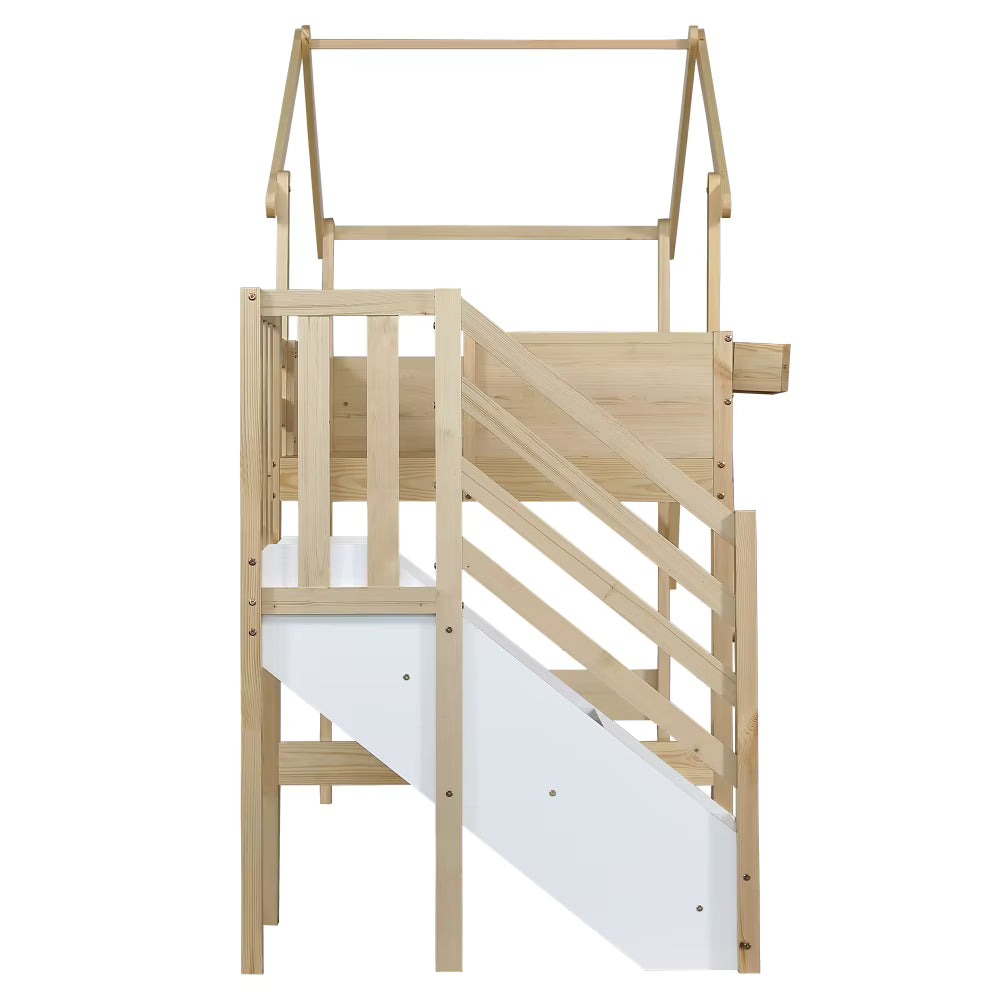 Lit mezzanine enfant avec toboggan 90x200 « Atlas »