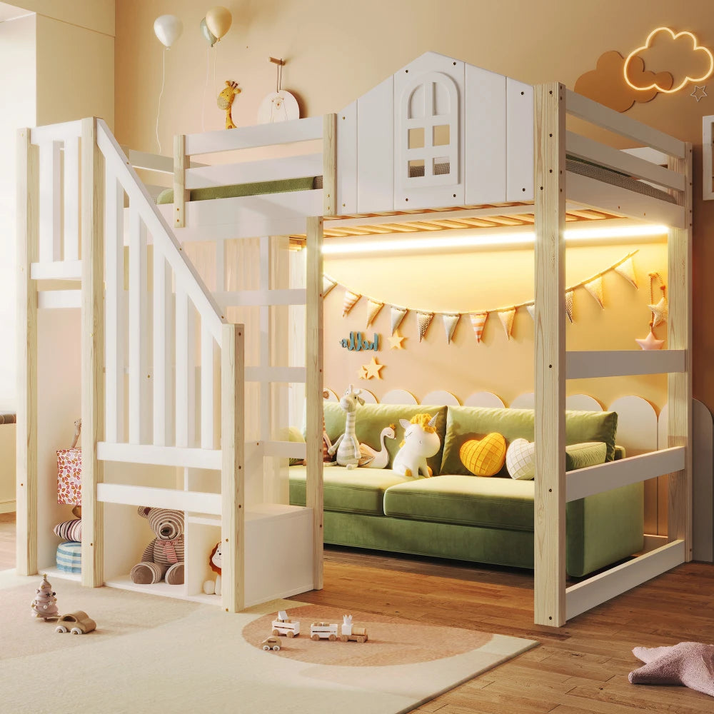 Lit cabane superposé enfant 120x200 « Éden »