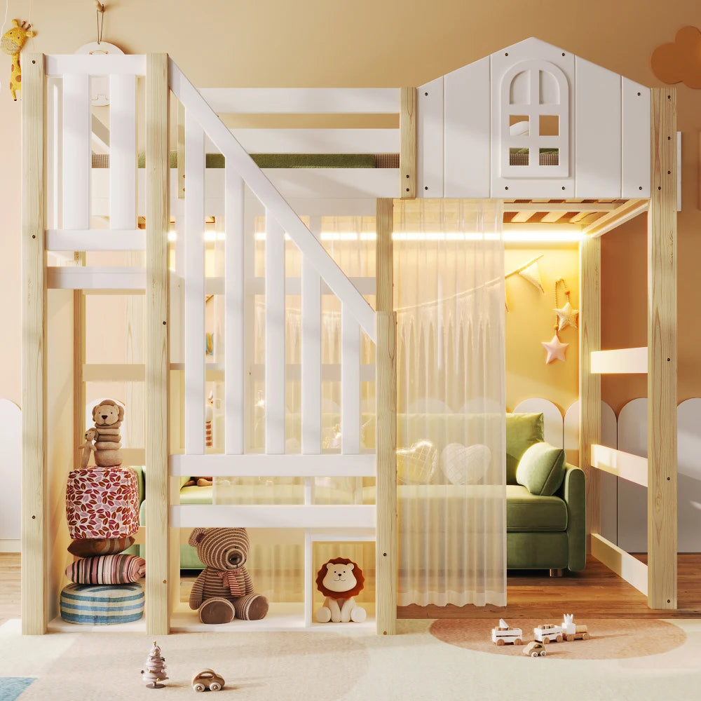 Lit cabane superposé enfant 120x200 « Éden »