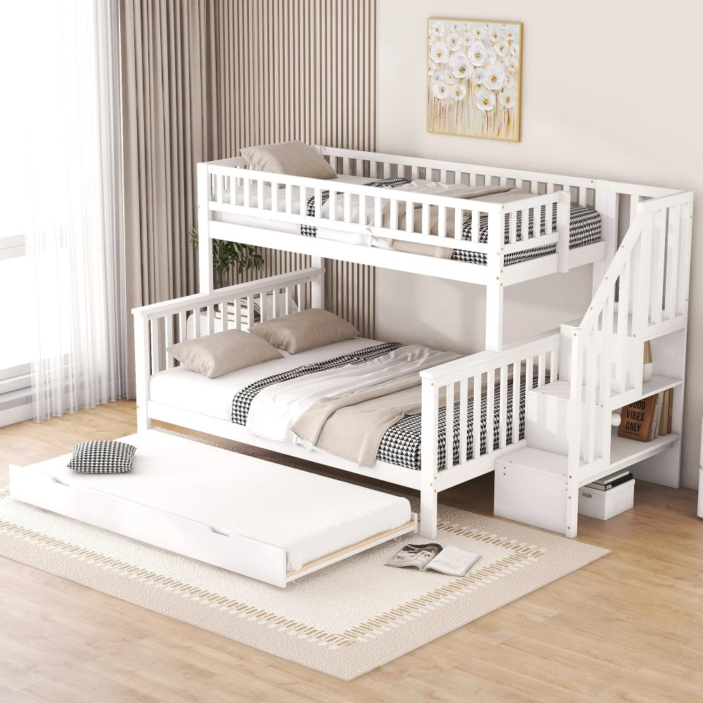 Lit superposé 3 places enfant « Milo » – Blanc