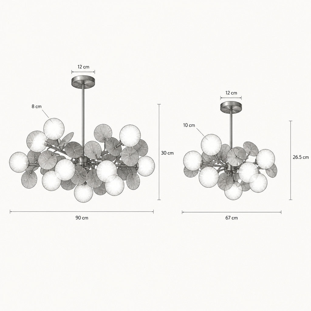 Lustre Suspension Multi-Branches Design Confettis – Sans Ampoule