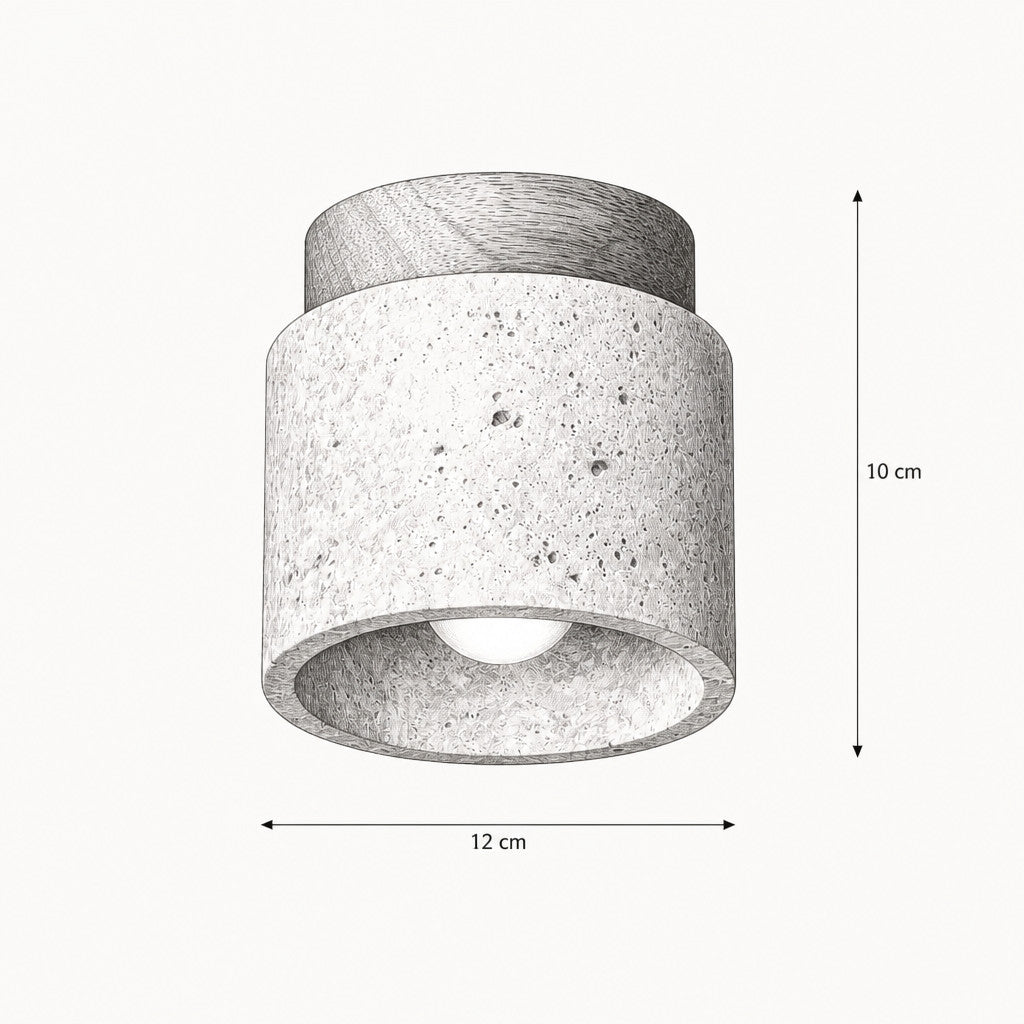Plafonnier LED Rond Design Travertin – Idéal Salle de Bain