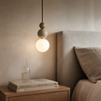 Suspension Luminaire Grappe Boules Travertin – Accent Bois