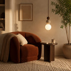 Suspension Luminaire Grappe Boules Travertin – Accent Bois