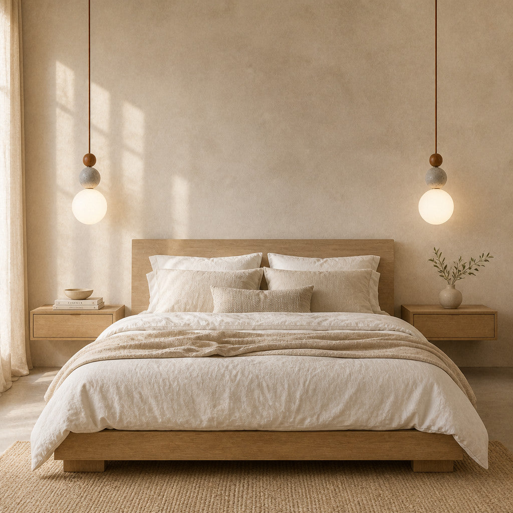 Suspension Luminaire Grappe Boules Travertin – Accent Bois