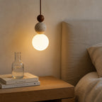 Suspension Luminaire Grappe Boules Travertin – Accent Bois