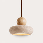 Suspension Luminaire Vintage Travertin – Finition Bois